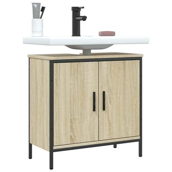 Wastafelkast 60x30x60 cm bewerkt hout sonoma eikenkleurig 1