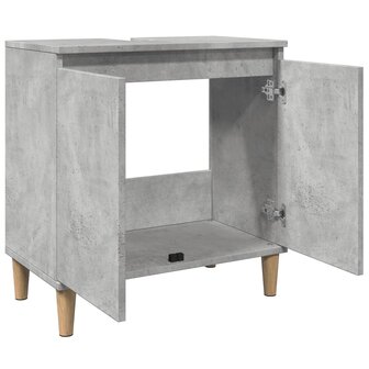 Wastafelkast 58x33x60 cm bewerkt hout betongrijs 5