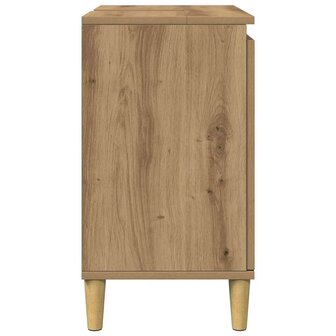 Wastafelkast 58x33x60 cm bewerkt hout artisanaal eikenkleur 6