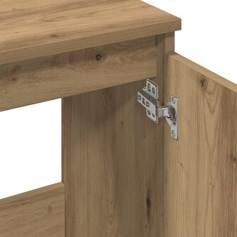 Wastafelkast 58x33x60 cm bewerkt hout artisanaal eikenkleur 8