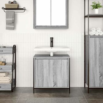 Badkamerkast wastafelkast 60x34,5x60 cm grijs sonoma 3