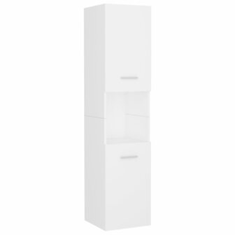 Badkamerkast 30x30x130 cm bewerkt hout wit 2