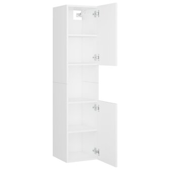 Badkamerkast 30x30x130 cm bewerkt hout wit 6