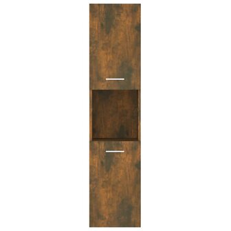 Badkamerkast 30x30x130 cm bewerkt hout gerookt eikenkleurig 7