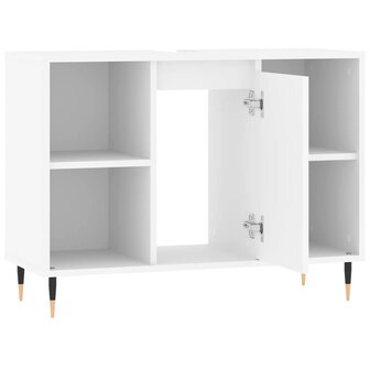 Badkamerkast 80x33x60 cm bewerkt hout wit 5