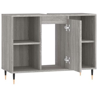 Badkamerkast 80x33x60 cm bewerkt hout grijs sonoma eikenkleurig 5