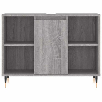 Badkamerkast 80x33x60 cm bewerkt hout grijs sonoma eikenkleurig 6