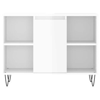 Badkamerkast 80x33x60 cm bewerkt hout hoogglans wit 5