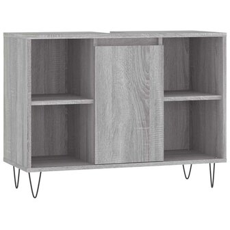 Badkamerkast 80x33x60 cm bewerkt hout grijs sonoma eikenkleurig 2