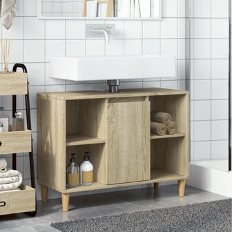 Badkamerkast 80x33x60 cm bewerkt hout sonoma eikenkleurig 3