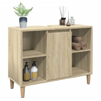 Badkamerkast 80x33x60 cm bewerkt hout sonoma eikenkleurig 4