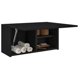 Badkamerwandkast 60x25x30 cm bewerkt hout zwart 4
