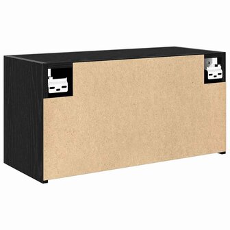 Badkamerwandkast 60x25x30 cm bewerkt hout zwart 8