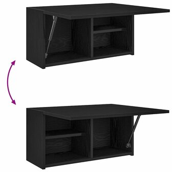 Badkamerwandkast 60x25x30 cm bewerkt hout zwart 9