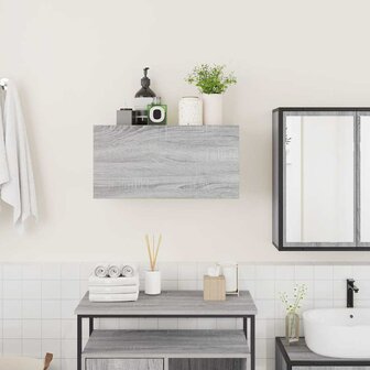 Badkamerwandkast 60x25x30 cm bewerkt hout grijs sonoma eiken 3