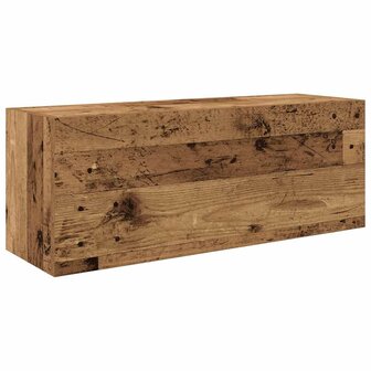 Badkamerwandkast 80x25x30 cm bewerkt hout oud houtkleurig 2