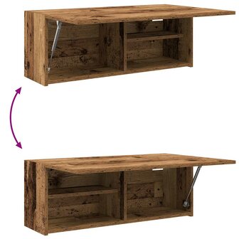 Badkamerwandkast 80x25x30 cm bewerkt hout oud houtkleurig 9
