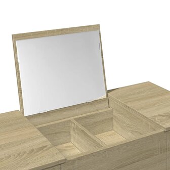 Kaptafel met spiegel 100x45x76 cm sonoma eikenkleurig 8