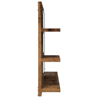 Badkamerspiegelkast 90x11x45 cm bewerkt hout oud houtkleurig 5