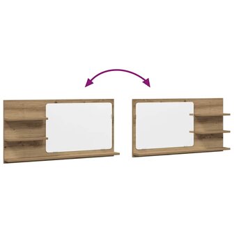 Badkamerspiegelkast 90x11x45 cm bewerkt hout artisanaal eiken 7