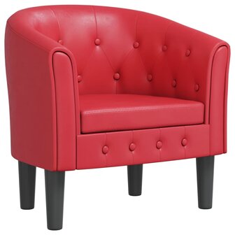 Kuipstoel kunstleer rood 2