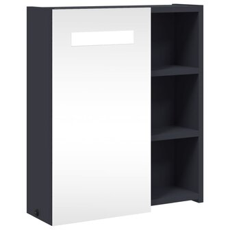 Badkamerkast met spiegel en LED 45x13x52 cm grijs 2