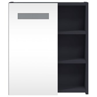 Badkamerkast met spiegel en LED 45x13x52 cm grijs 6