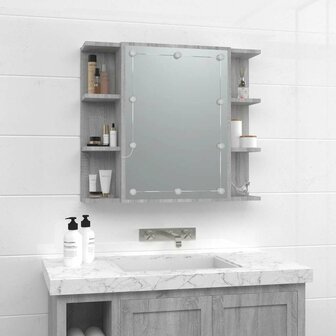 Spiegelkast met LED-verlichting 70x16,5x60 cm grijs sonoma 4