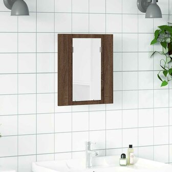 Badkamerspiegelkast LED 40x12x45 cm bewerkt hout bruineiken 1