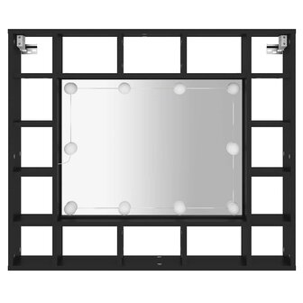 Spiegelkast met LED-verlichting 91x15x76,5 cm zwart 7