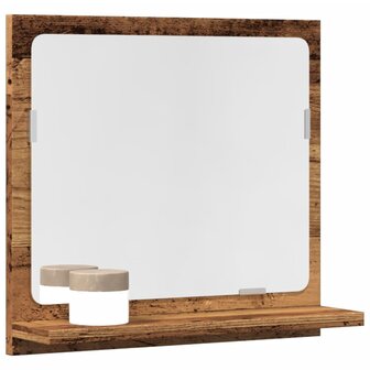Badkamerspiegelkast 40x11x37 cm bewerkt hout oud houtkleurig 1