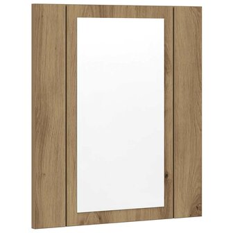 Badkamerspiegelkast LED 40x12x45 cm bewerkt hout artisan eiken 7