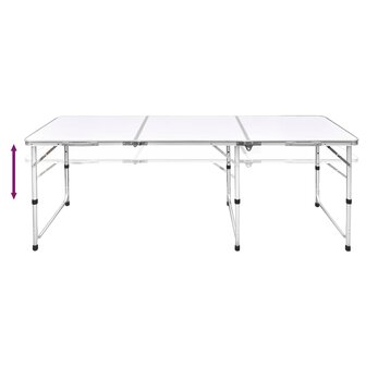 Campingtafel in hoogte verstelbaar met 6 krukken 180x60 cm 6