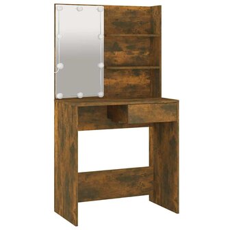 Kaptafel met LED-verlichting 74,5x40x141 cm gerookt eikenkleur 3