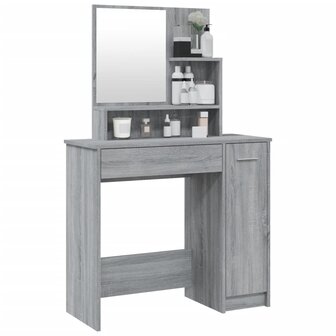 Kaptafel met spiegel 86,5x35x136 cm grijs sonoma eikenkleurig 4