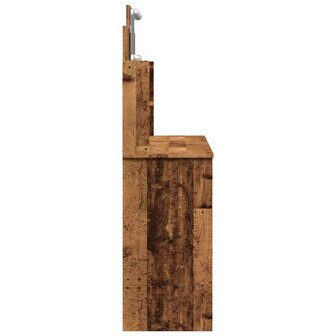 Kaptafel met LED-verlichting 96x40x142 cm oud houtkleurig 8