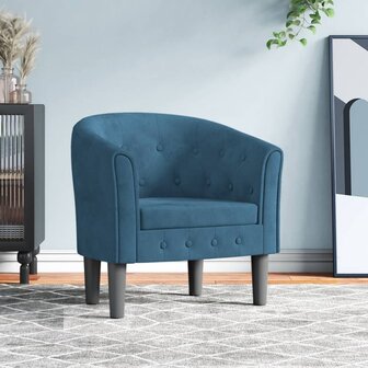 Kuipstoel fluweel donkerblauw 1
