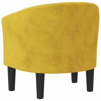 Kuipstoel fluweel geel 5