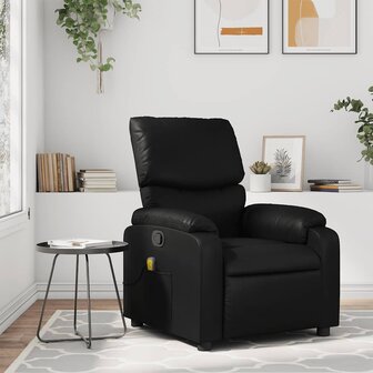 Massagestoel van zwart kunstleer 1