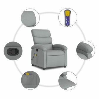 Massagestoel met lichtgrijze stof 8