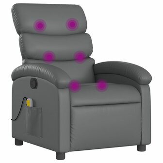 Massagestoel van grijs kunstleer 2