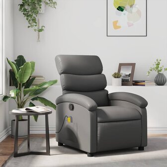 Massagestoel verstelbaar kunstleer grijs 1