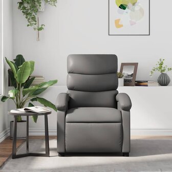Massagestoel verstelbaar kunstleer grijs 3