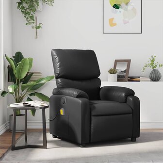 Massagestoel verstelbaar kunstleer zwart 1