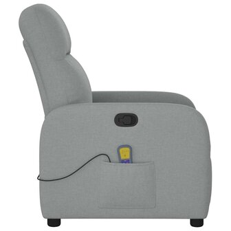 Massagestoel verstelbaar stof lichtgrijs 4
