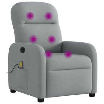 Massagestoel verstelbaar stof lichtgrijs 6