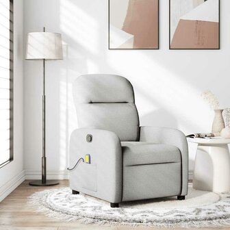 Massagestoel verstelbaar stof wolk grijs 1