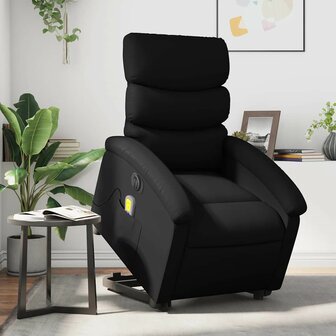 Sta-op-massagestoel elektrisch kunstleer zwart 1