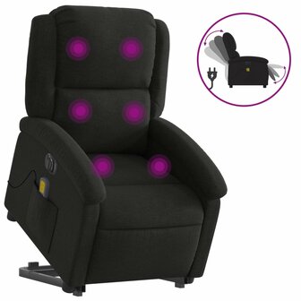 Sta-op-massagestoel elektrisch verstelbaar stof zwart 2