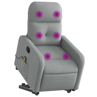 Sta-op-massagestoel verstelbaar stof lichtgrijs 3